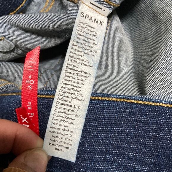 SPANX Denim Skinny Jeans Stretch Blue Jeggings Womens Small - Picture 10 of 12